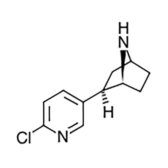 エピバチジン(Epibatidine)の化学構造。